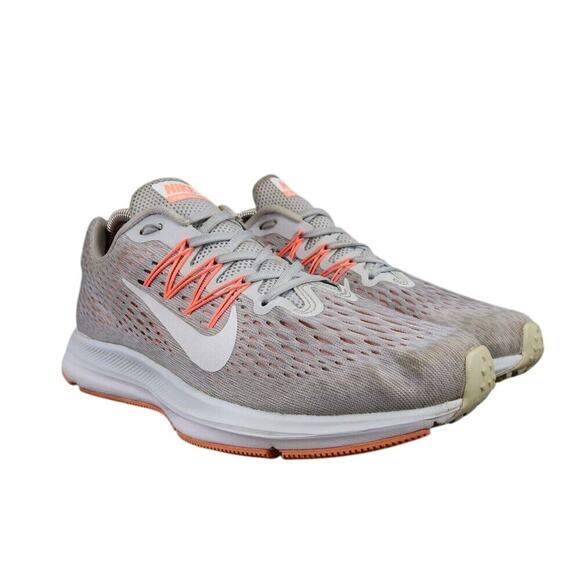 Nike Shoes Womens 9 Athletic Trainer Zoom Winflo 5 Running Comfort Grey Orange - Picture 1 of 14